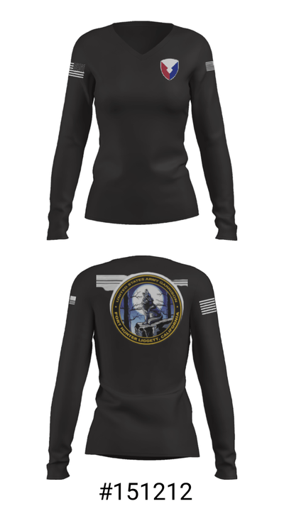 USAG Fort Hunter Liggett 63264859 Women's Long Sleeve V-neck Shirt - 7