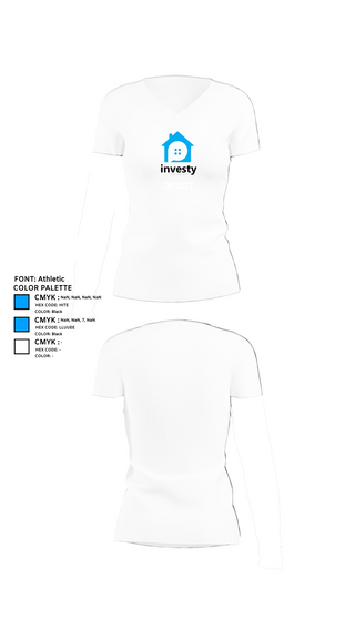 Womens Short Sleeve Vneck Shirt, Investy, , Teamtime, Team time, sublimation, custom sports apparel, team uniforms, spirit wear, spiritwear, sports uniforms, custom shirts, team store, custom team store, fundraiser sports, apparel fundraiser