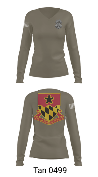 Women's Long Sleeve Vneck Shirt, 2nd MTB/70th RTI, Army, Teamtime, Team time, sublimation, custom sports apparel, team uniforms, spirit wear, spiritwear, sports uniforms, custom shirts, team store, custom team store, fundraiser sports, apparel fundraiser
