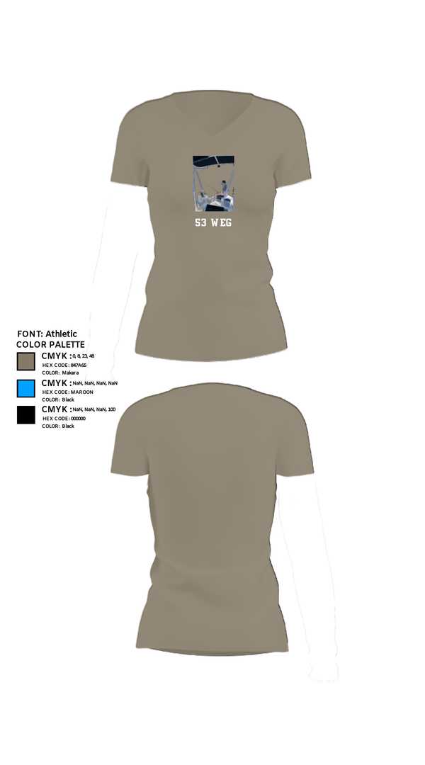Women's Short Sleeve Vneck Shirt, 53 weg, Air Force, Teamtime, Team time, sublimation, custom sports apparel, team uniforms, spirit wear, spiritwear, sports uniforms, custom shirts, team store, custom team store, fundraiser sports, apparel fundraiser