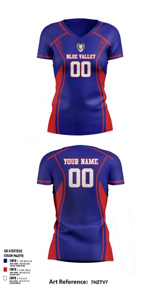 Womens Short Sleeve Vneck Shirt, Blue Valley High School Volleyball, Men's Volleyball, Teamtime, Team time, sublimation, custom sports apparel, team uniforms, spirit wear, spiritwear, sports uniforms, custom shirts, team store, custom team store, fundraiser sports, apparel fundraiser