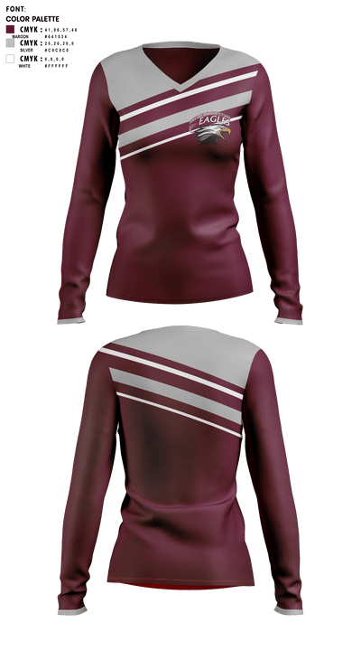 Pikes Peak Christian School 1476125 Women's Long Sleeve V-neck Shirt - 1