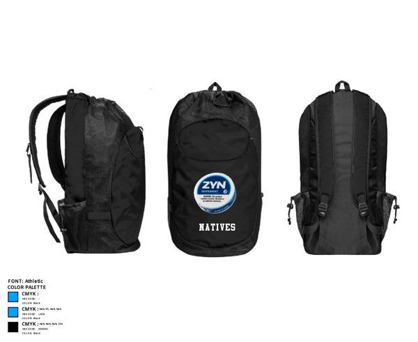 Gear Bag, Natives, Men's Basketball, Teamtime, Team time, sublimation, custom sports apparel, team uniforms, spirit wear, spiritwear, sports uniforms, custom shirts, team store, custom team store, fundraiser sports, apparel fundraiser