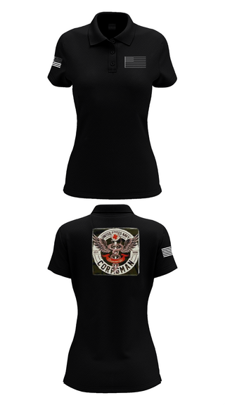 Womens Short Sleeve Performance Polo, Hospital Corpsman, , Teamtime, Team time, sublimation, custom sports apparel, team uniforms, spirit wear, spiritwear, sports uniforms, custom shirts, team store, custom team store, fundraiser sports, apparel fundraiser