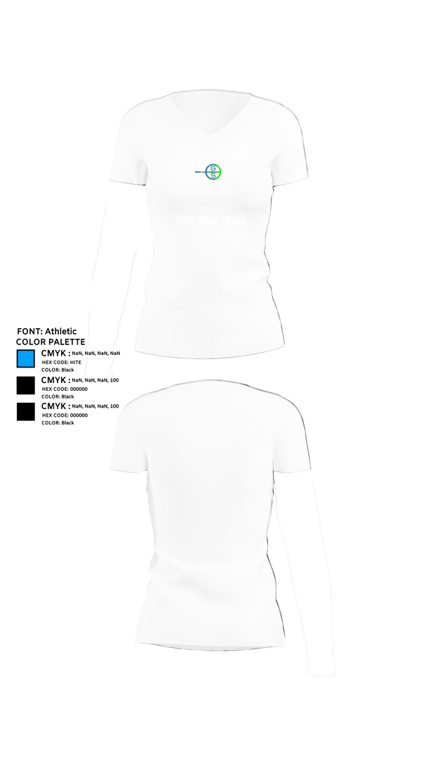 Womens Short Sleeve Vneck Shirt, Gym SNAP Track, Track & Field, Teamtime, Team time, sublimation, custom sports apparel, team uniforms, spirit wear, spiritwear, sports uniforms, custom shirts, team store, custom team store, fundraiser sports, apparel fundraiser