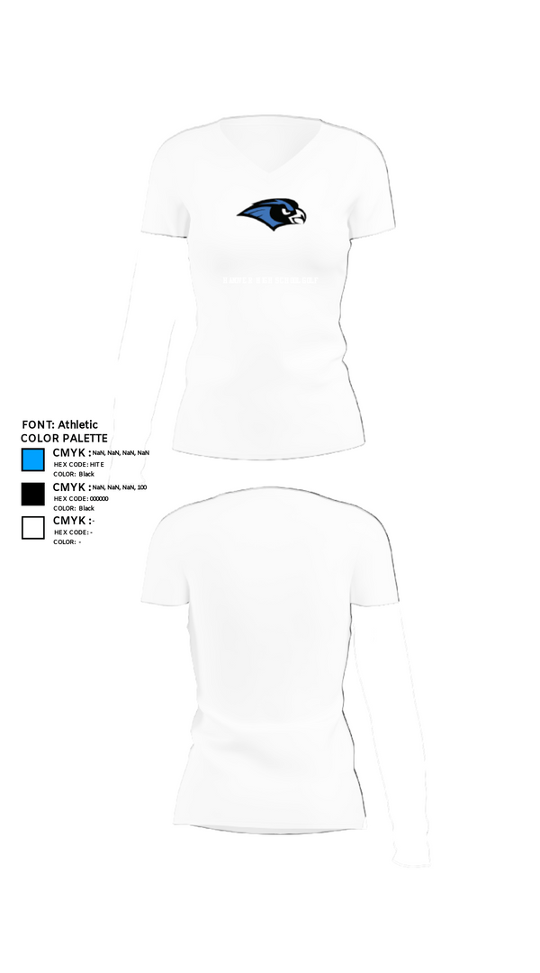 Womens Short Sleeve Vneck Shirt, Hanover High School Golf, Golf, Teamtime, Team time, sublimation, custom sports apparel, team uniforms, spirit wear, spiritwear, sports uniforms, custom shirts, team store, custom team store, fundraiser sports, apparel fundraiser