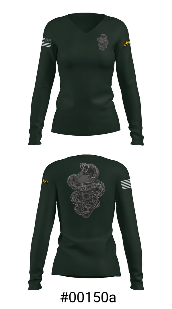Womens Long Sleeve Vneck Shirt, HHC 1-8IN SCT, Army, Teamtime, Team time, sublimation, custom sports apparel, team uniforms, spirit wear, spiritwear, sports uniforms, custom shirts, team store, custom team store, fundraiser sports, apparel fundraiser