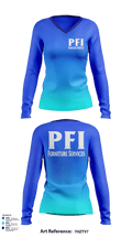 Prime Furniture Installation 63924618 Women's Long Sleeve V-neck Shirt -1 134