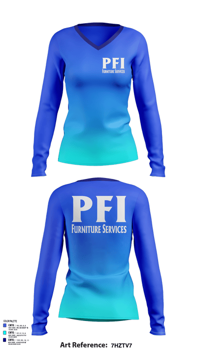 Prime Furniture Installation 63924618 Women's Long Sleeve V-neck Shirt -1 134