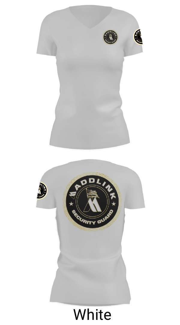 Womens Short Sleeve Vneck Shirt, Maddlink Security Guard, , Teamtime, Team time, sublimation, custom sports apparel, team uniforms, spirit wear, spiritwear, sports uniforms, custom shirts, team store, custom team store, fundraiser sports, apparel fundraiser