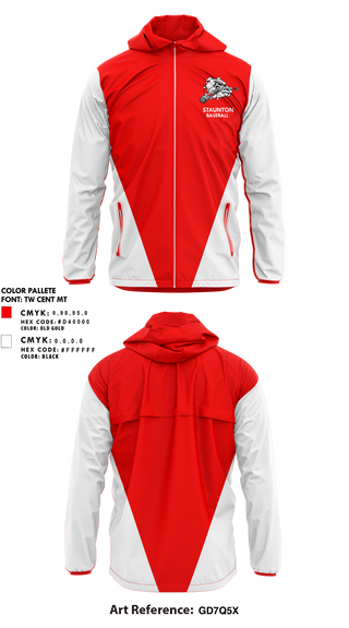 Windbreaker, Staunton High School Baseball, Baseball, Teamtime, Team time, sublimation, custom sports apparel, team uniforms, spirit wear, spiritwear, sports uniforms, custom shirts, team store, custom team store, fundraiser sports, apparel fundraiser