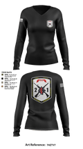 2nd Battalion, 1st Marine Regiment 96823879 Women's Long Sleeve V-neck Shirt - 103
