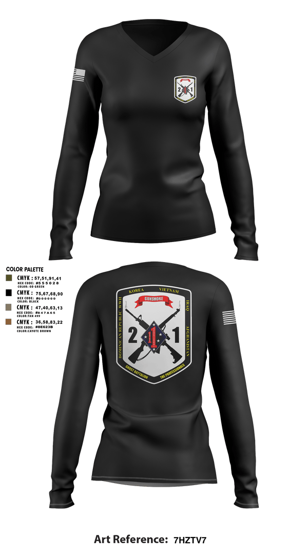 Womens Long Sleeve Vneck Shirt, 2nd Battalion, 1st Marine Regiment, Marines, Teamtime, Team time, sublimation, custom sports apparel, team uniforms, spirit wear, spiritwear, sports uniforms, custom shirts, team store, custom team store, fundraiser sports, apparel fundraiser