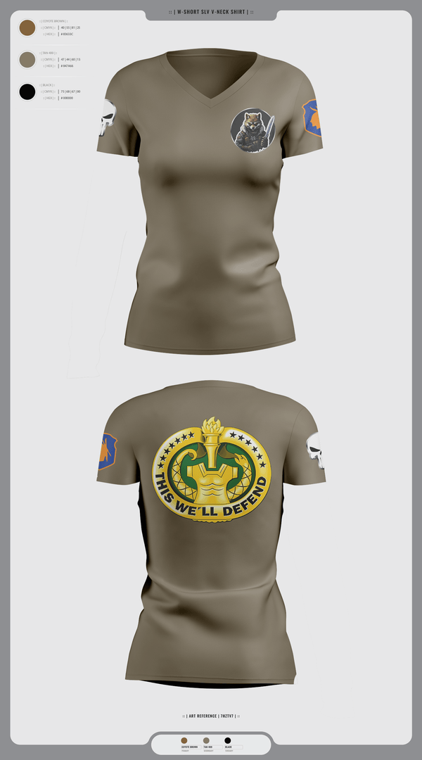 Womens Short Sleeve Vneck Shirt, Fox Co., Army, Teamtime, Team time, sublimation, custom sports apparel, team uniforms, spirit wear, spiritwear, sports uniforms, custom shirts, team store, custom team store, fundraiser sports, apparel fundraiser