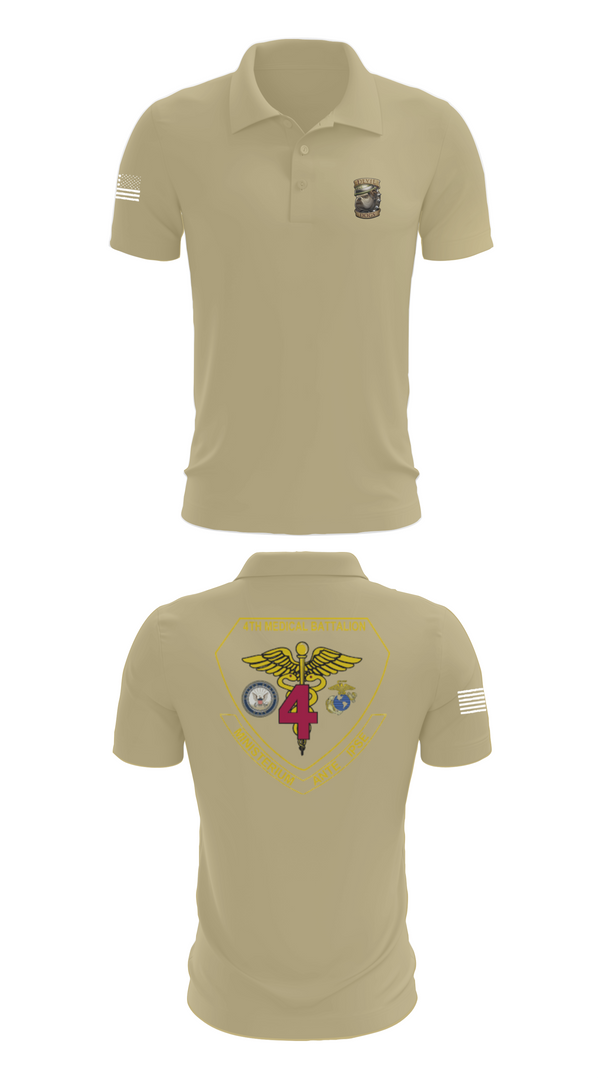 Short Sleeve Performance Polo, 4th Med Battalion, Marines, Teamtime, Team time, sublimation, custom sports apparel, team uniforms, spirit wear, spiritwear, sports uniforms, custom shirts, team store, custom team store, fundraiser sports, apparel fundraiser