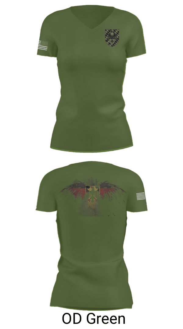 Women's Short Sleeve Vneck Shirt, 3./HSchRgt1, Army, Teamtime, Team time, sublimation, custom sports apparel, team uniforms, spirit wear, spiritwear, sports uniforms, custom shirts, team store, custom team store, fundraiser sports, apparel fundraiser