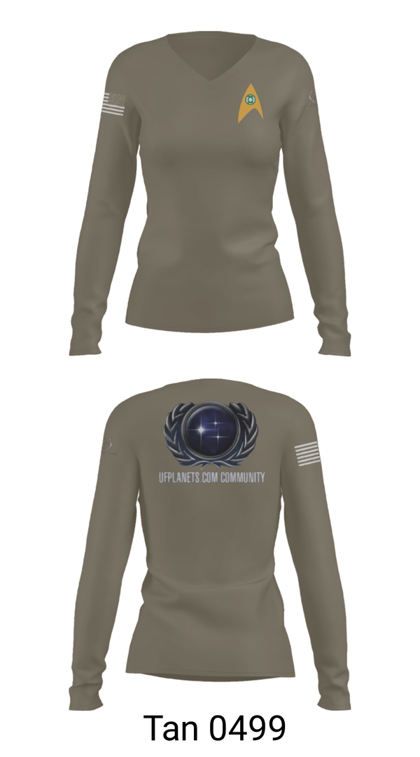 Womens Long Sleeve Vneck Shirt, UFP, Air Force, Teamtime, Team time, sublimation, custom sports apparel, team uniforms, spirit wear, spiritwear, sports uniforms, custom shirts, team store, custom team store, fundraiser sports, apparel fundraiser