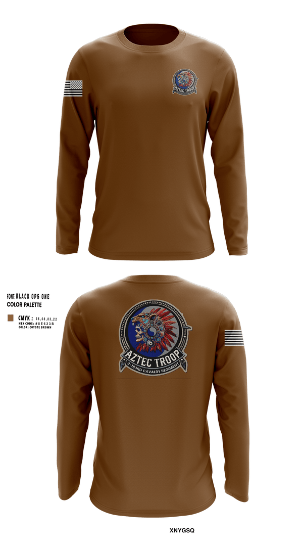 Long Sleeve Performance Shirt, A Trp 2/183d CAV, National Guard, Teamtime, Team time, sublimation, custom sports apparel, team uniforms, spirit wear, spiritwear, sports uniforms, custom shirts, team store, custom team store, fundraiser sports, apparel fundraiser