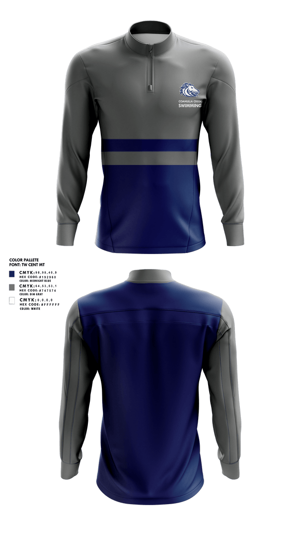 Quarter Zip Jacket, Coahulla Creek, Swimming, Teamtime, Team time, sublimation, custom sports apparel, team uniforms, spirit wear, spiritwear, sports uniforms, custom shirts, team store, custom team store, fundraiser sports, apparel fundraiser