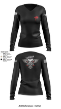 Terro Squad 89875983 Women's Long Sleeve V-neck Shirt -1 3
