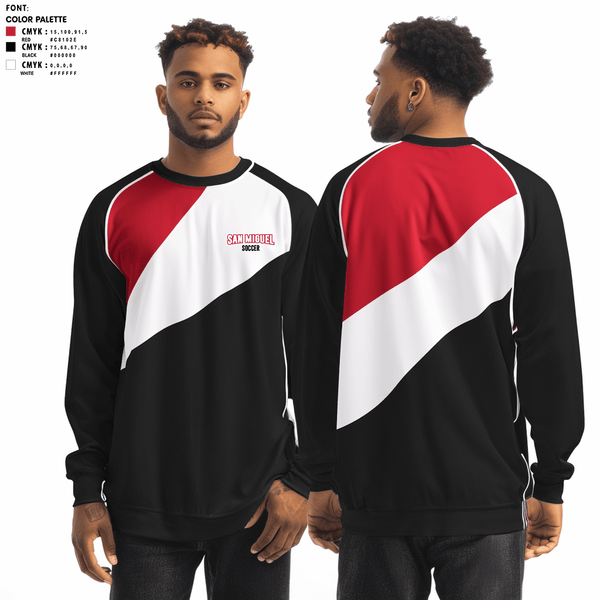 Crew Neck Sweatshirt, San Miguel, Men's Soccer, Teamtime, Team time, sublimation, custom sports apparel, team uniforms, spirit wear, spiritwear, sports uniforms, custom shirts, team store, custom team store, fundraiser sports, apparel fundraiser