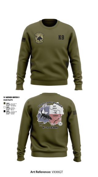 Crew Neck Sweatshirt, TXGW K9, Police, Teamtime, Team time, sublimation, custom sports apparel, team uniforms, spirit wear, spiritwear, sports uniforms, custom shirts, team store, custom team store, fundraiser sports, apparel fundraiser