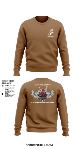 Crew Neck Sweatshirt, Fox troop, Army, Teamtime, Team time, sublimation, custom sports apparel, team uniforms, spirit wear, spiritwear, sports uniforms, custom shirts, team store, custom team store, fundraiser sports, apparel fundraiser