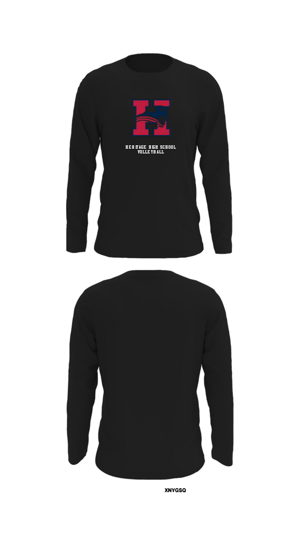Long Sleeve Performance Shirt, Heritage High School Volleyball, Women's Volleyball, Teamtime, Team time, sublimation, custom sports apparel, team uniforms, spirit wear, spiritwear, sports uniforms, custom shirts, team store, custom team store, fundraiser sports, apparel fundraiser