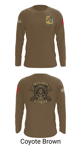 Long Sleeve Performance Shirt, 1-105th cavalry, Army, Teamtime, Team time, sublimation, custom sports apparel, team uniforms, spirit wear, spiritwear, sports uniforms, custom shirts, team store, custom team store, fundraiser sports, apparel fundraiser