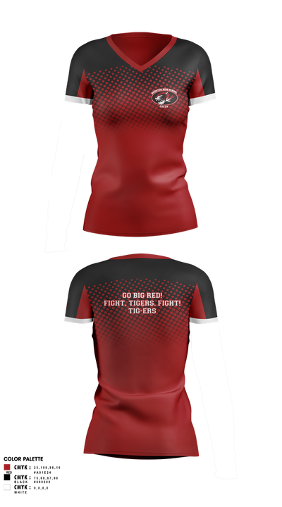 Houston High School Cheer 47611821 Women's Short Sleeve V-neck Shirt - 1