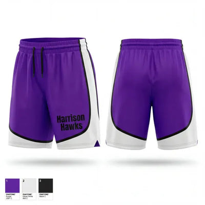 Harrison Hawks 54024205 Mens Reversible Basketball Shorts - 1