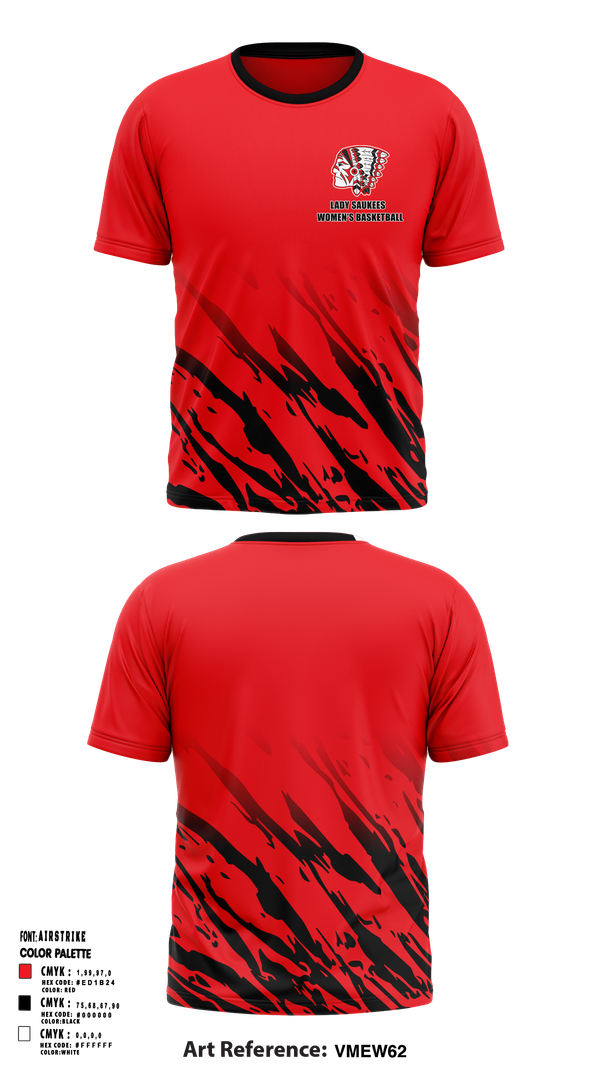 Old School Cotton Feel Shirt, Lady Saukees Basketball, Women's Basketball, Teamtime, Team time, sublimation, custom sports apparel, team uniforms, spirit wear, spiritwear, sports uniforms, custom shirts, team store, custom team store, fundraiser sports, apparel fundraiser