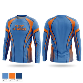 Long Sleeve Performance Shirt, Sassy sluggers, Softball, Teamtime, Team time, sublimation, custom sports apparel, team uniforms, spirit wear, spiritwear, sports uniforms, custom shirts, team store, custom team store, fundraiser sports, apparel fundraiser