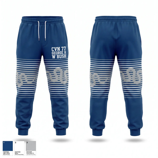 Sweatpants, CVN 77 George HW. Bush, Navy, Teamtime, Team time, sublimation, custom sports apparel, team uniforms, spirit wear, spiritwear, sports uniforms, custom shirts, team store, custom team store, fundraiser sports, apparel fundraiser