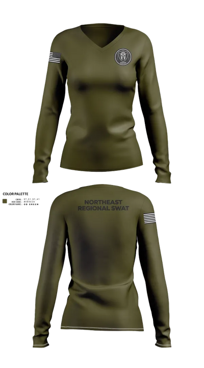 Swat 30841116 Women's Long Sleeve V-neck Shirt - 31