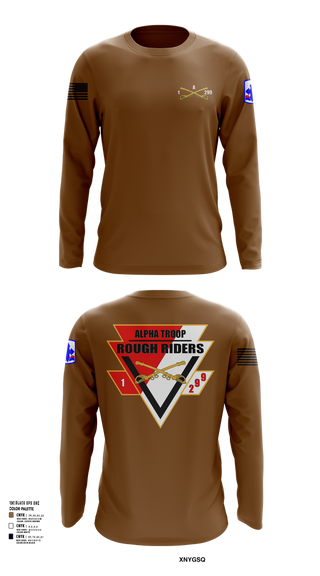 Long Sleeve Performance Shirt, A Troop, 1st squadron-299th Calvary Regiment, , Teamtime, Team time, sublimation, custom sports apparel, team uniforms, spirit wear, spiritwear, sports uniforms, custom shirts, team store, custom team store, fundraiser sports, apparel fundraiser