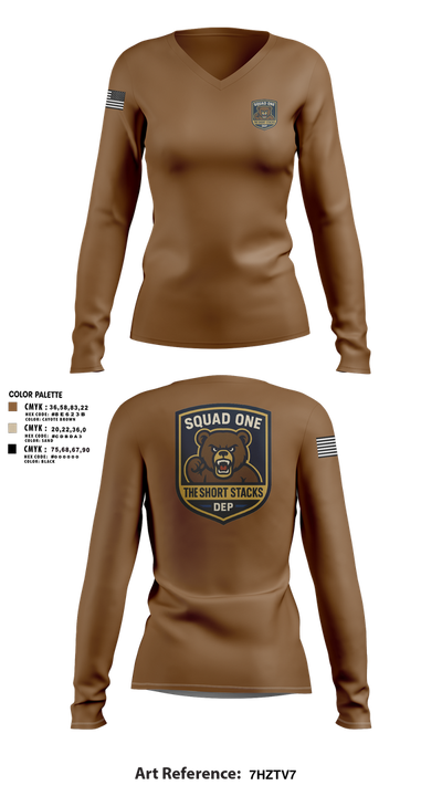 DEP Police Squad One 32340709 Women's Long Sleeve V-neck Shirt - 1