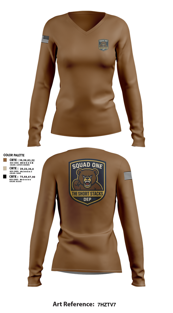 Womens Long Sleeve Vneck Shirt, DEP Police Squad One, , Teamtime, Team time, sublimation, custom sports apparel, team uniforms, spirit wear, spiritwear, sports uniforms, custom shirts, team store, custom team store, fundraiser sports, apparel fundraiser