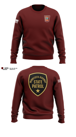 Crew Neck Sweatshirt, Minnesota State Patrol, Police, Teamtime, Team time, sublimation, custom sports apparel, team uniforms, spirit wear, spiritwear, sports uniforms, custom shirts, team store, custom team store, fundraiser sports, apparel fundraiser