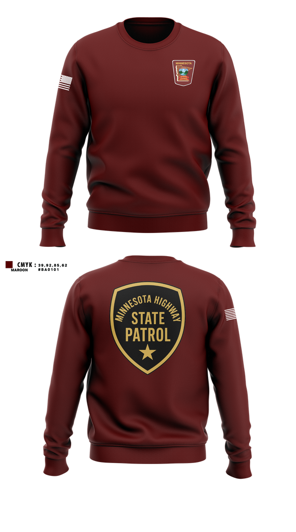 Crew Neck Sweatshirt, Minnesota State Patrol, Police, Teamtime, Team time, sublimation, custom sports apparel, team uniforms, spirit wear, spiritwear, sports uniforms, custom shirts, team store, custom team store, fundraiser sports, apparel fundraiser
