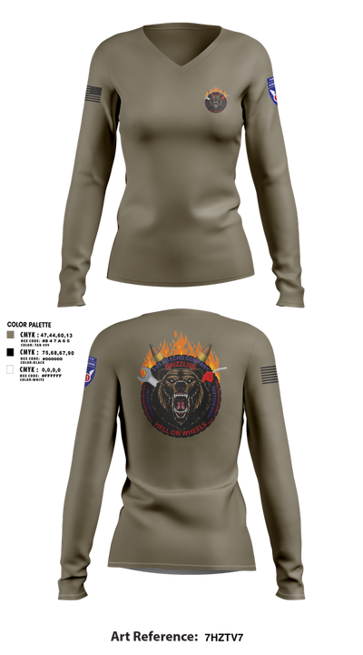 E co 1/25 4146050 Women's Long Sleeve V-neck Shirt - 1