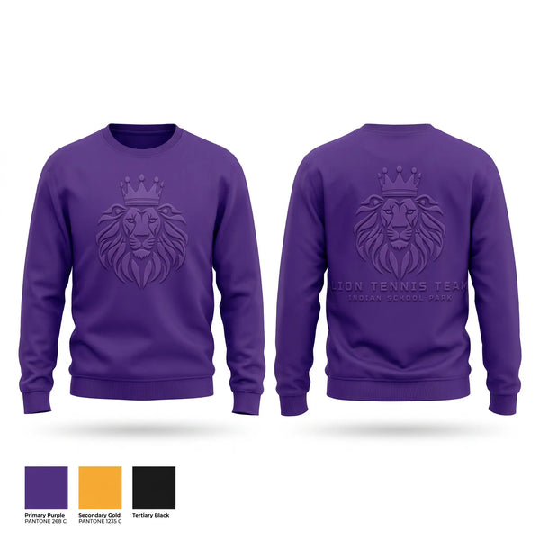 Crew Neck Sweatshirt, Lion Tennis Team, Tennis, Teamtime, Team time, sublimation, custom sports apparel, team uniforms, spirit wear, spiritwear, sports uniforms, custom shirts, team store, custom team store, fundraiser sports, apparel fundraiser