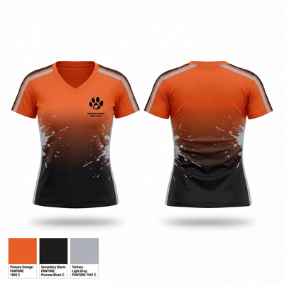 Westwood Panthers Track & Field 87849557 Women's Short Sleeve V-neck Shirt - 21