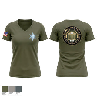 Womens Short Sleeve Vneck Shirt, Illinois State Police, Police, Teamtime, Team time, sublimation, custom sports apparel, team uniforms, spirit wear, spiritwear, sports uniforms, custom shirts, team store, custom team store, fundraiser sports, apparel fundraiser