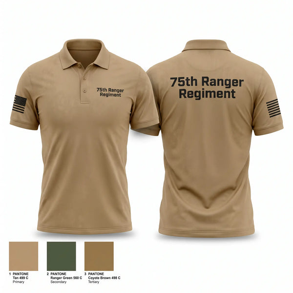 Short Sleeve Performance Polo, 75th Ranger Regiment, Army, Teamtime, Team time, sublimation, custom sports apparel, team uniforms, spirit wear, spiritwear, sports uniforms, custom shirts, team store, custom team store, fundraiser sports, apparel fundraiser