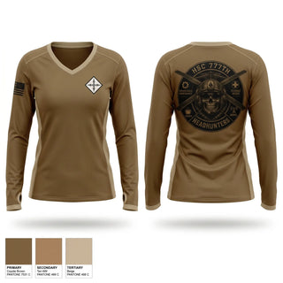 Womens Long Sleeve Vneck Shirt, HSC 777th, Army, Teamtime, Team time, sublimation, custom sports apparel, team uniforms, spirit wear, spiritwear, sports uniforms, custom shirts, team store, custom team store, fundraiser sports, apparel fundraiser