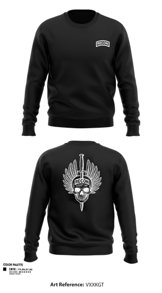 HHC 1/109th INF Recon Platoon Crew Neck Sweatshirt - 4