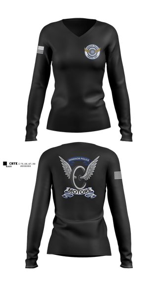 Womens Long Sleeve Vneck Shirt, Windsor PD Traffic Unit, Police, Teamtime, Team time, sublimation, custom sports apparel, team uniforms, spirit wear, spiritwear, sports uniforms, custom shirts, team store, custom team store, fundraiser sports, apparel fundraiser
