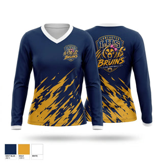Womens Long Sleeve Vneck Shirt, Lancaster Bruins, , Teamtime, Team time, sublimation, custom sports apparel, team uniforms, spirit wear, spiritwear, sports uniforms, custom shirts, team store, custom team store, fundraiser sports, apparel fundraiser