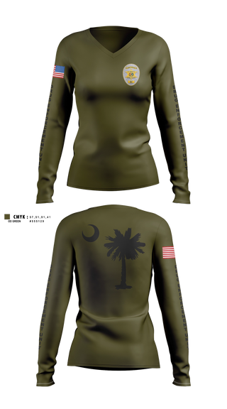 Womens Long Sleeve Vneck Shirt, York County Multi-Jurisdictional Drug Enforcement Unti, Police, Teamtime, Team time, sublimation, custom sports apparel, team uniforms, spirit wear, spiritwear, sports uniforms, custom shirts, team store, custom team store, fundraiser sports, apparel fundraiser